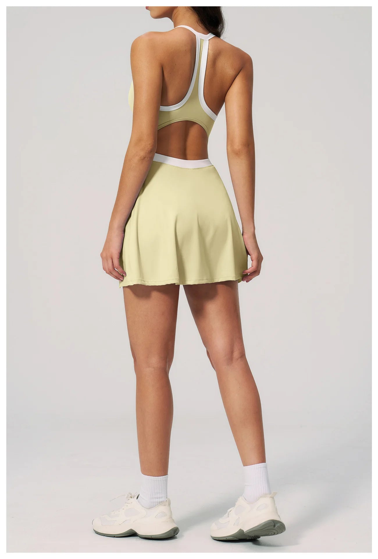 Hearuisavy Naked Feel Yoga Jumpsuit Women Sportswear High Waist Push Up Leggings Sports Tennis Skirt And Shorts Gym Bodysuit