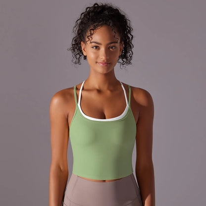 Women Solid Color Fitness Yoga Bra Gym Yoga Top Backless Workout Top Female Push Up Running Sport Bra Sports Underwear Yoga Vest