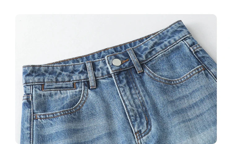 CHIC VEN Women Jeans Blue Loose Casual Solid New Retro Cotton Wide Leg Denim Pants Female Trousers Spring Autumn 2025