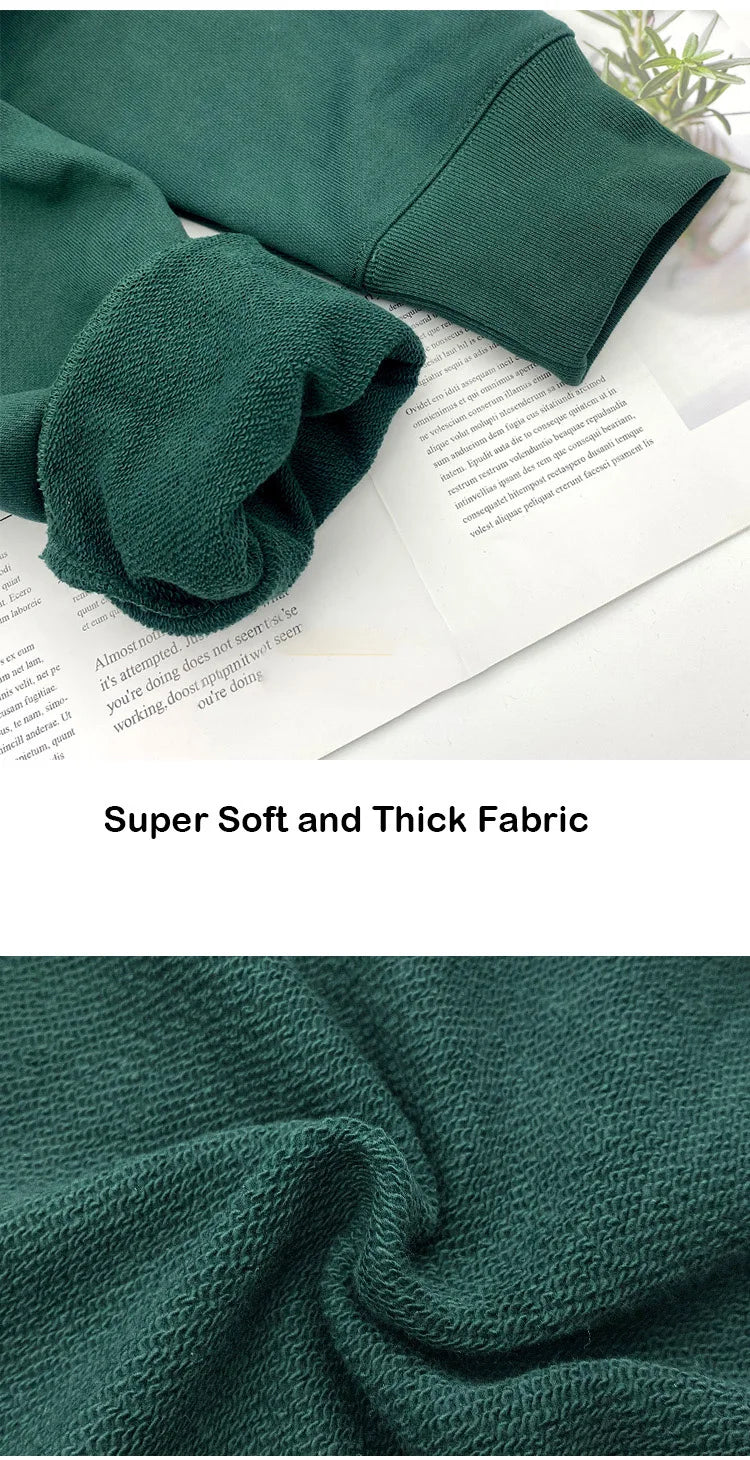 530GSM 100% Cotton French Terry High-end Heavy Weight New Fashion Pullover Winter Hoodies Pants Casual Thick Jogger Tracksuit
