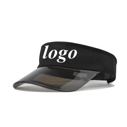Custom Logo Acrylic Empty Top Hat For Women Men Fashion Transparent Sun Hat Breathable Adjustable Tennis Golf Running Sports Cap