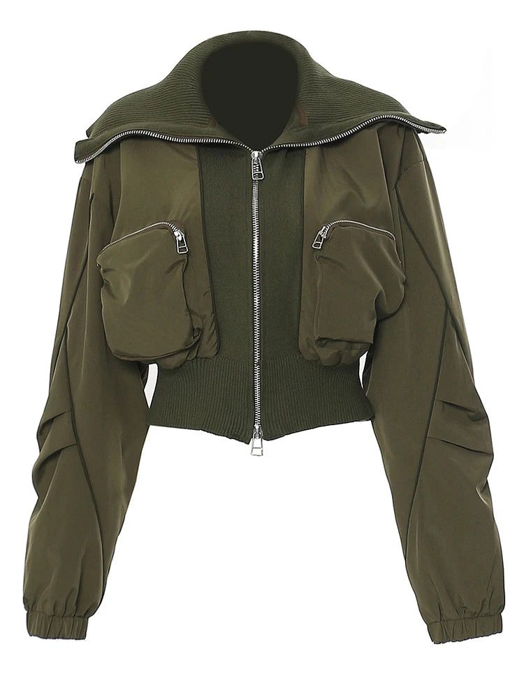 DEAT Fashion Women's Jackets Big Lapel Long Sleves Waist Retraction Zipper 3D Pockets Decoration Coats Spring 2025 New 7AB1819