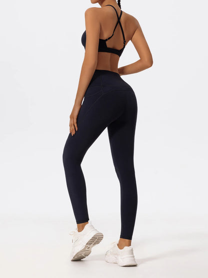 Hearuisavy Ultra-Soft Fabrics 2Pcs Sports Set Women Cross Workout Clothing Gym Suit High Waist Legging Quick Dry Yoga Clothes