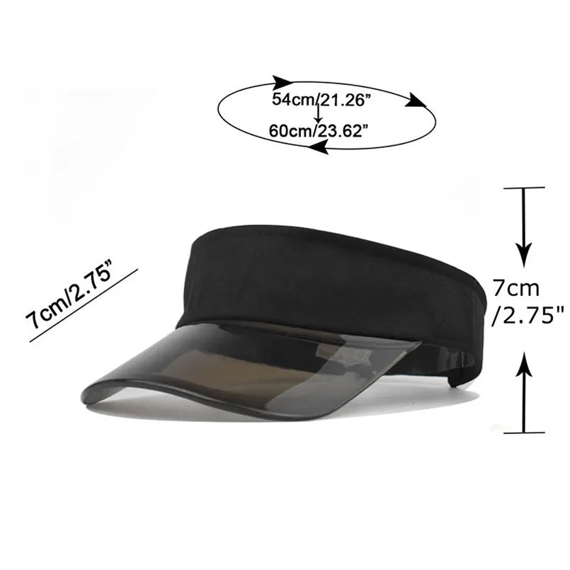 Custom Logo Acrylic Empty Top Hat For Women Men Fashion Transparent Sun Hat Breathable Adjustable Tennis Golf Running Sports Cap