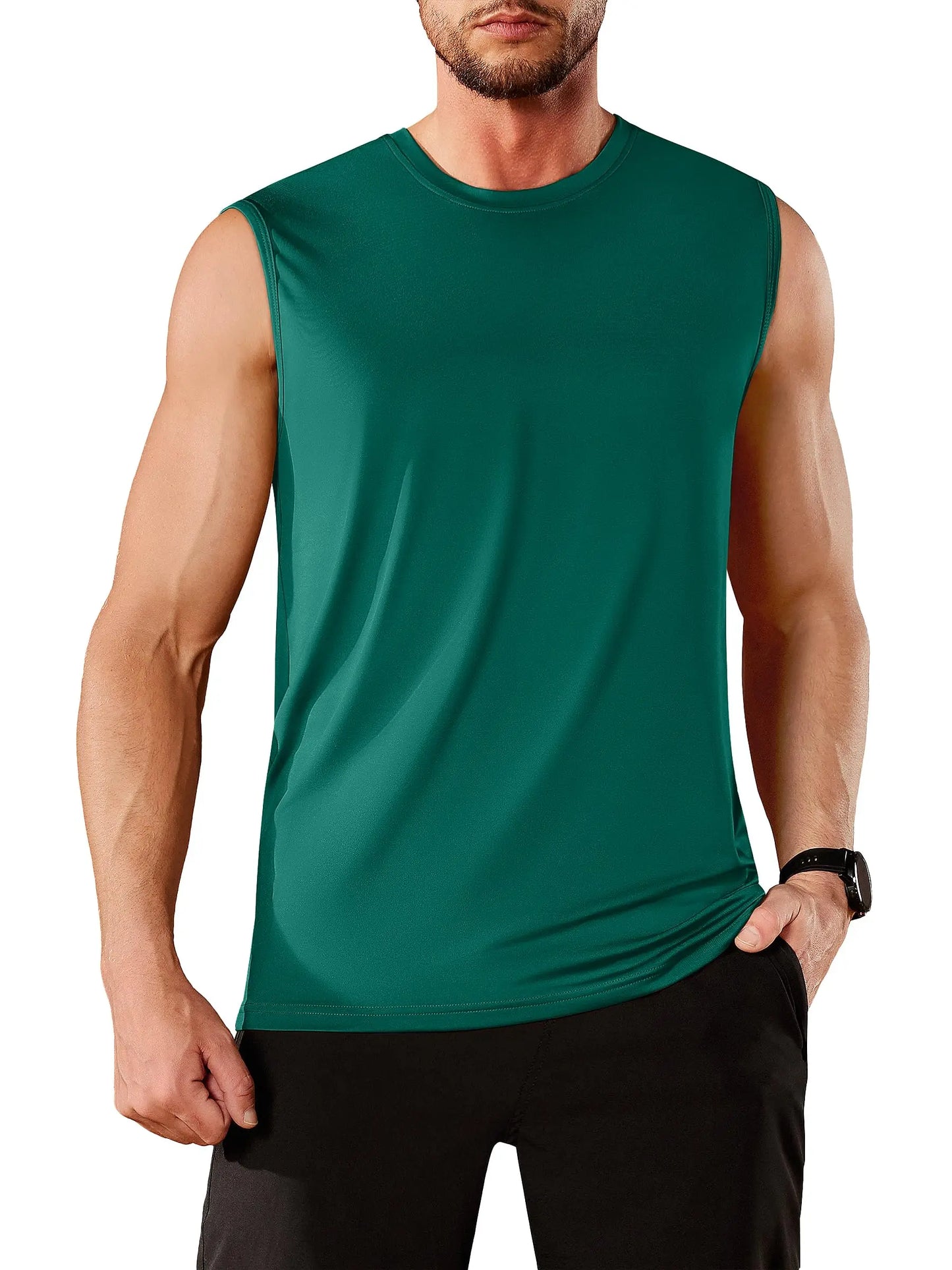 TACVASEN UPF 50+ TANK TOPS Quick Dry Sleeveless T-shirts Mens Summer Gym Fitness Running Tee Shirts Trainning tshirts Swimming