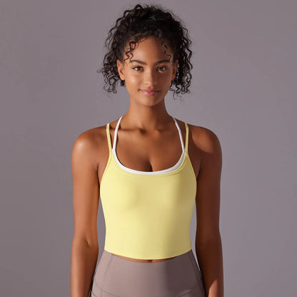 Women Solid Color Fitness Yoga Bra Gym Yoga Top Backless Workout Top Female Push Up Running Sport Bra Sports Underwear Yoga Vest