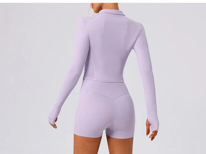 Women's Fitness Yoga Shirts Sports Jackets Gym Yoga Long Sleeve Running Coats Female Workout Clothes For Cycling Activewear