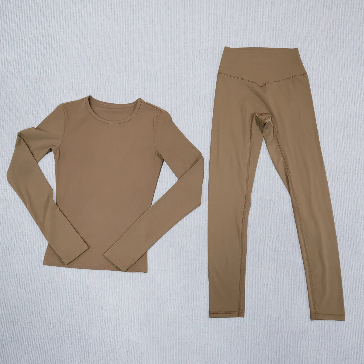 Summer Women Quick-Dry Two-Piece Yoga Set: A long-sleeve top and leggings set for fitness and sports perfect for running cycling