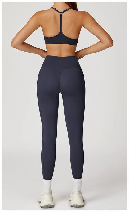 Women Sportswear Yoga Set 2PCS Sport Suit Gym Workout Clothes Women's Tracksuits Fitness Gym Vest High Waist Sports Leggings