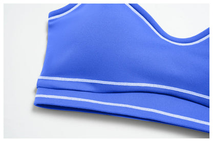 Color Contrast Yoga Bra Women Breathable Gym Fitness Bra Shockproof Sports Underwear Female Workout Bra Push Up Cycling Crop Top