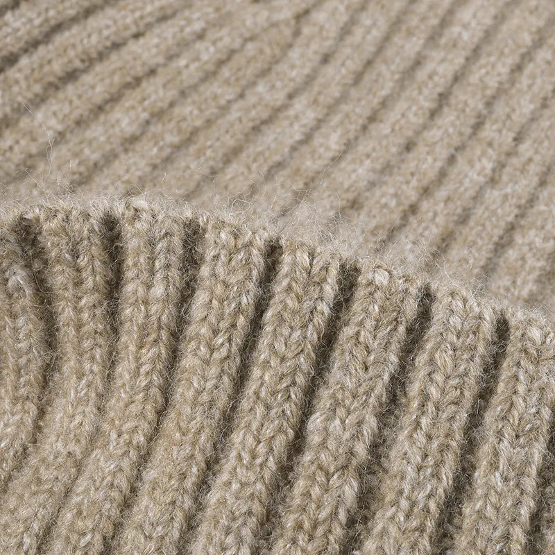 2025 New Versatile Unisex Beanie Plain Wool Thickened Earflap Anti-Static Warm Outdoor Daily Knit Hat