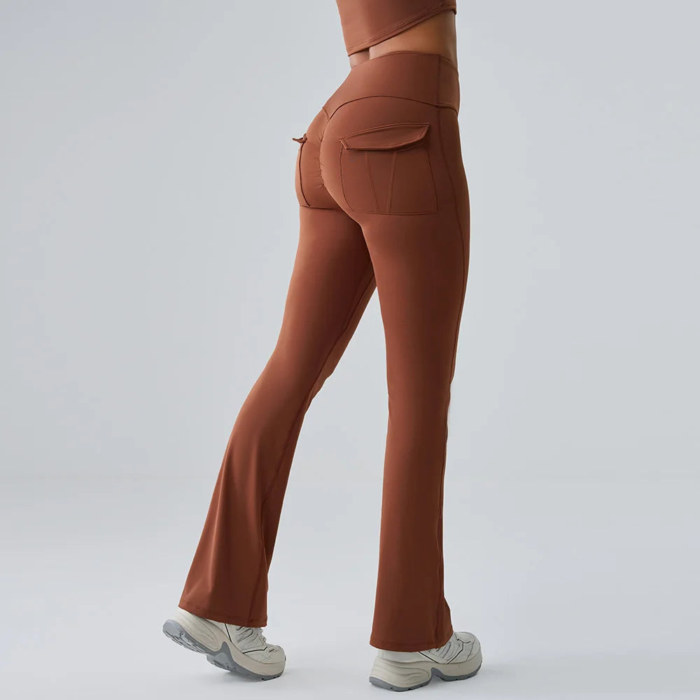 Flares Leggings Women Bell-bottoms Sports Yoga Leggings High Waist Tights Scrunch Butt Yoga Flares Pants Push Up Gym Leggings
