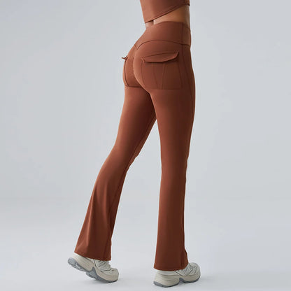 Flares Leggings Women Bell-bottoms Sports Yoga Leggings High Waist Tights Scrunch Butt Yoga Flares Pants Push Up Gym Leggings