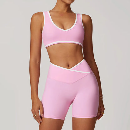 Yoga Set Women Sportswear 2PCS Gym Set High Waist Leggings Sports Bra Fitness Vest Athletic Wear Women's Suit Workout Clothes