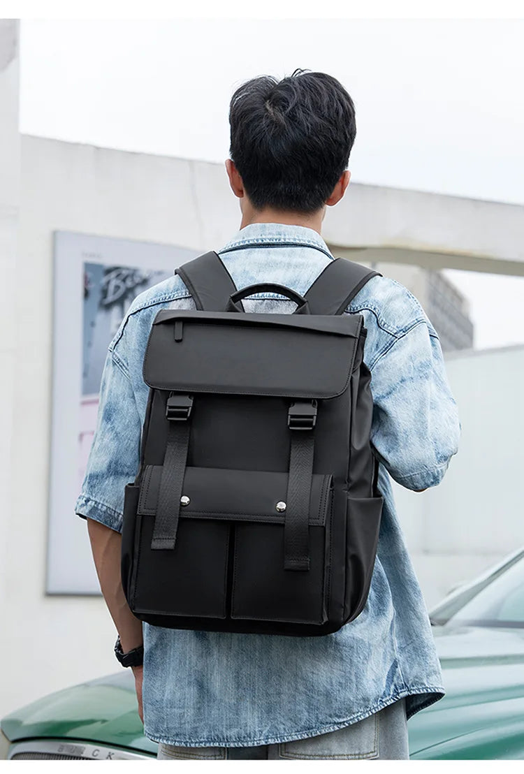 Multi-functional Fashion Men‘s Backpack For 15.6 inch Laptop Light Weight Bag Water-Repellent Material Large Capacity School Bag