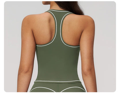 Sports Gym Fitness Vest with Chest Pad Women Color Contrast Shockproof Yoga Bras Female Workout Sports Underwear Yoga Clothes