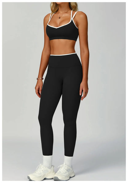 2 Pieces Gym Tracksuit Women Clothes Yoga Set Workout Outfits Fitness Sportswear High Waist Leggings Sports Bra Athletic Wear