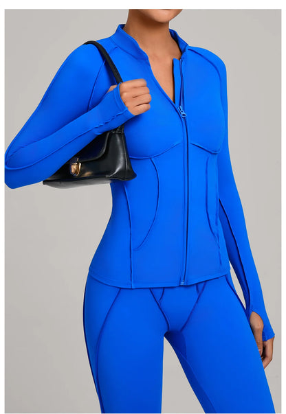 SWELTERING Women Yoga Shirts Sports Jacket Zip Fitness Long Sleeve Workout Cycling Shirts Gym Quick Dry Outdoor Top Sportswear