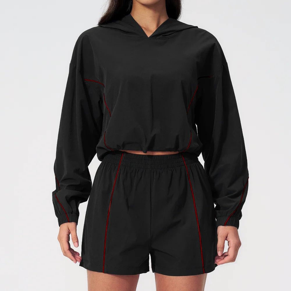 New Summer Sun Protection Set Yoga Set Women Two Piece Tracksuit Yoga Long Sleeved Wide-leg Pants Running Set Outdoor Sportswear