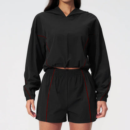 New Summer Sun Protection Set Yoga Set Women Two Piece Tracksuit Yoga Long Sleeved Wide-leg Pants Running Set Outdoor Sportswear