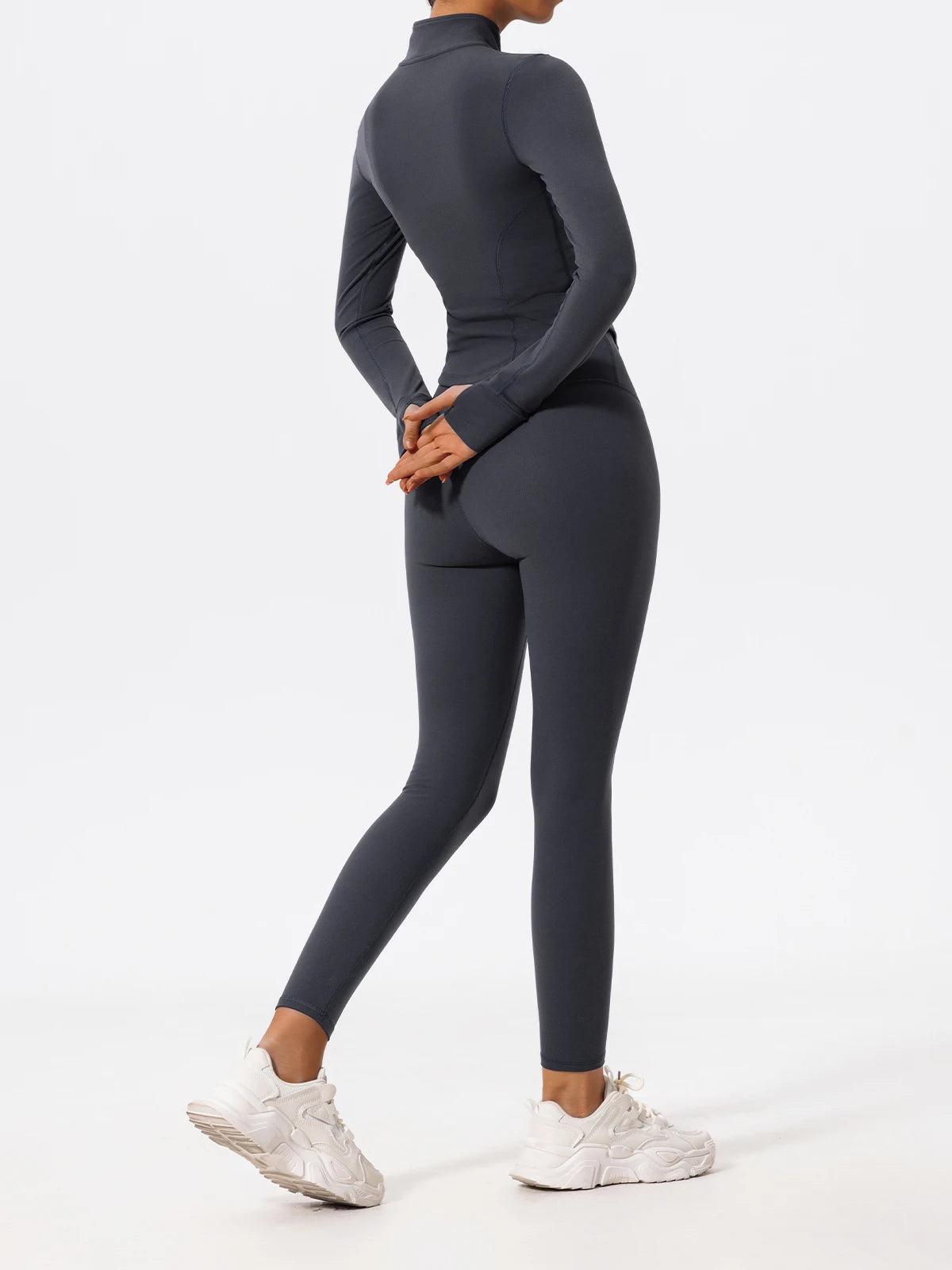 Hearuisavy Summer Ultra-Soft Fabrics 2Pcs Long Sleeve Gym Set Women Quick-Dry Yoga Clothes Workout Leggings Suit Sports Jackets