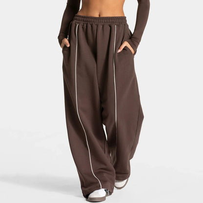 Hearuisavy Women Yoga Pants High Waist Casual Straight Wide Leg Pants Loose Sports Bottoms Outdoor Running Gym Long Trousers