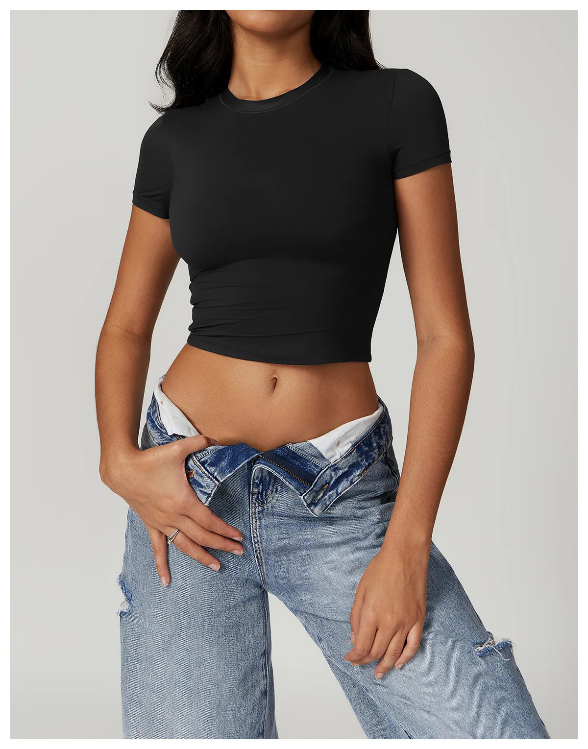 Women Solid Yoga Short Sleeve Breathable Sport T-Shirt Elastic Fitness Yoga Top Gym Shirts Female Casual Running Workout Clothes