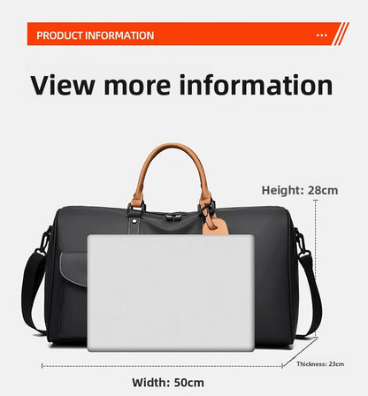 Custom Large Capacity Travel bag Totes Waterproof Crossbody Bag Man  Leather Travel Bag Handheld Bag print logo Business Handbag