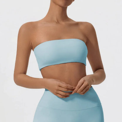 Summer Strapless Sports Bra Gym Women Quick-Drying Yoga Clothes Women Tube Top Fitness Chest Wrap Underwear Workout Bra Female