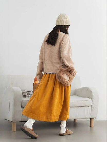 CHIC VEN New Women Sweaters Loose Casual O Neck Cartoon Cat Female Knitted Jumpers Pullovers for Girl Autumn Winter 2025