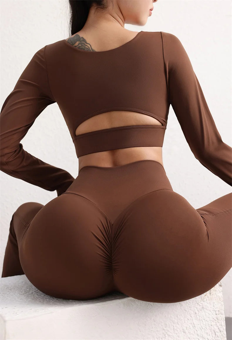 TRY TO BN Flare Scrunch Leggings Yoga Pants Fitness Workout High Waist Sports Leggings Push Up Tights Women Gym Outfits Clothing
