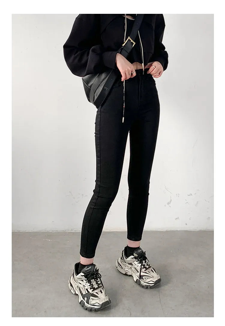 CHIC VEN Women Jeans Solid Slim Retro High Waisted Small Leg Denim Pant Skinny Pant Spring Autumn 2026