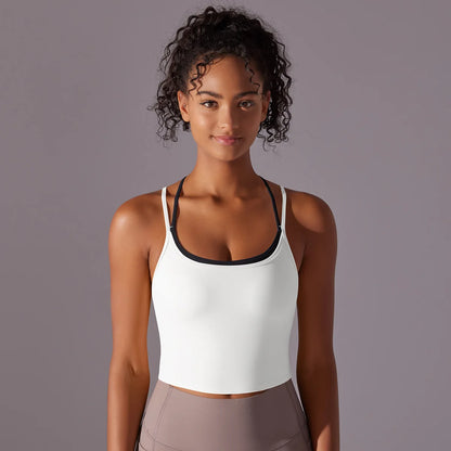 Women Solid Color Fitness Yoga Bra Gym Yoga Top Backless Workout Top Female Push Up Running Sport Bra Sports Underwear Yoga Vest
