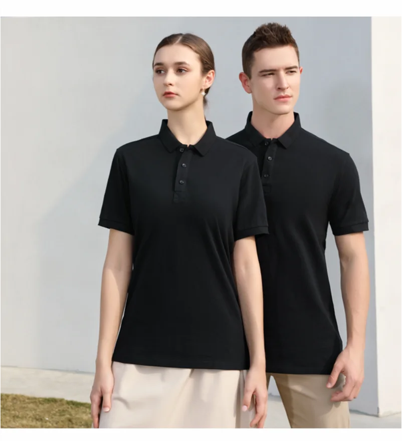 100% Cotton Polo Custom Logo High Quality Solid Color Polo Printing Design Company Clothing Embroidery Personality Brand