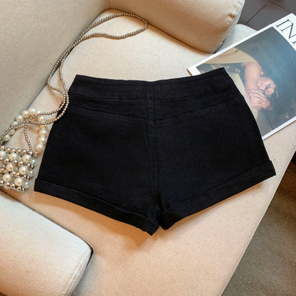 DEAT Fashion Casual Cargo Shorts Women's Khaki Lace Pocket Trim High Waist Daily Streetwear Hot Pants Summer New 7A3928
