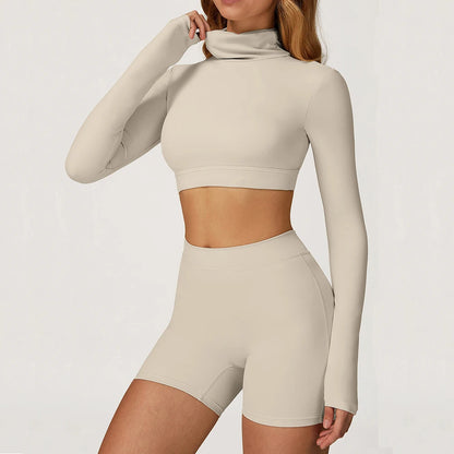Female Gym Workout Shirts Yoga T-Shirt Fitness Long Sleeve Breathable High Elastic Crop Top Running Push Up Sports T-Shirt
