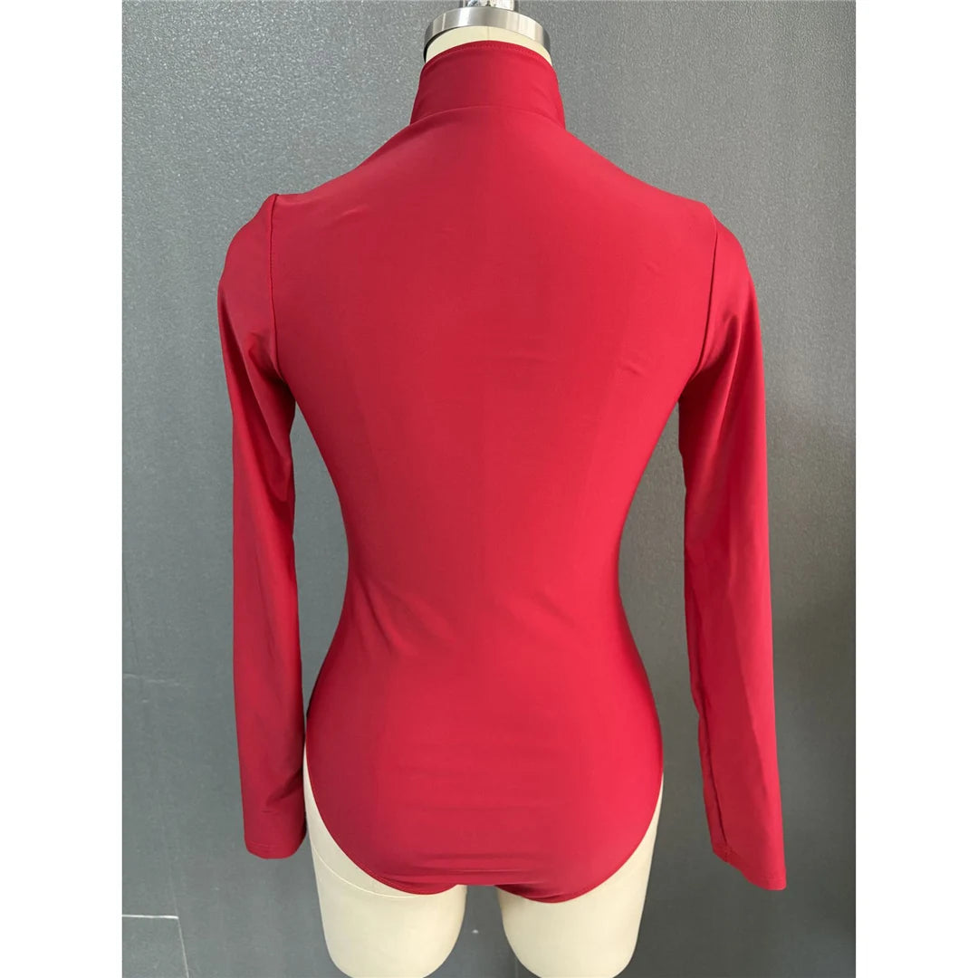 S - 2XL 4 Colors Long Sleeve With Zipper Surf Rash Guard One Piece Swimsuit Women Swimwear Female Bather Bathing Suit Swim V6266