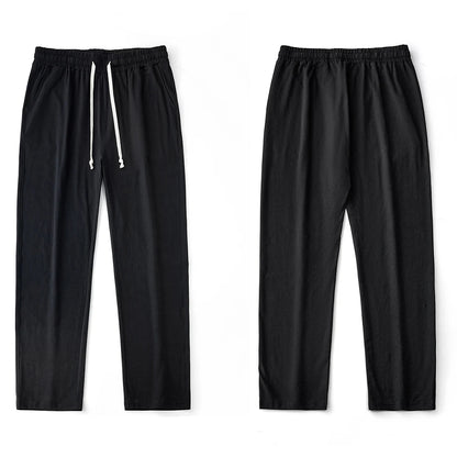 Men's 180G Combed Cotton Sport Pants Solid Color Straight Sweatpants Comfortable Casual Spring Autumn Homewear Men's pants