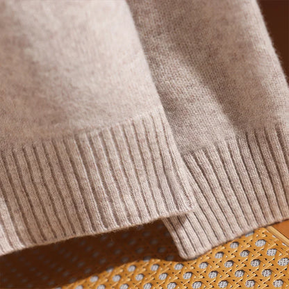 CHICUU Women's 100% Wool Sweater Pants Set Thick Mock Neck Pullover Wide Leg Pants Autumn Winter Warm Casual Wool Knitwear Suit