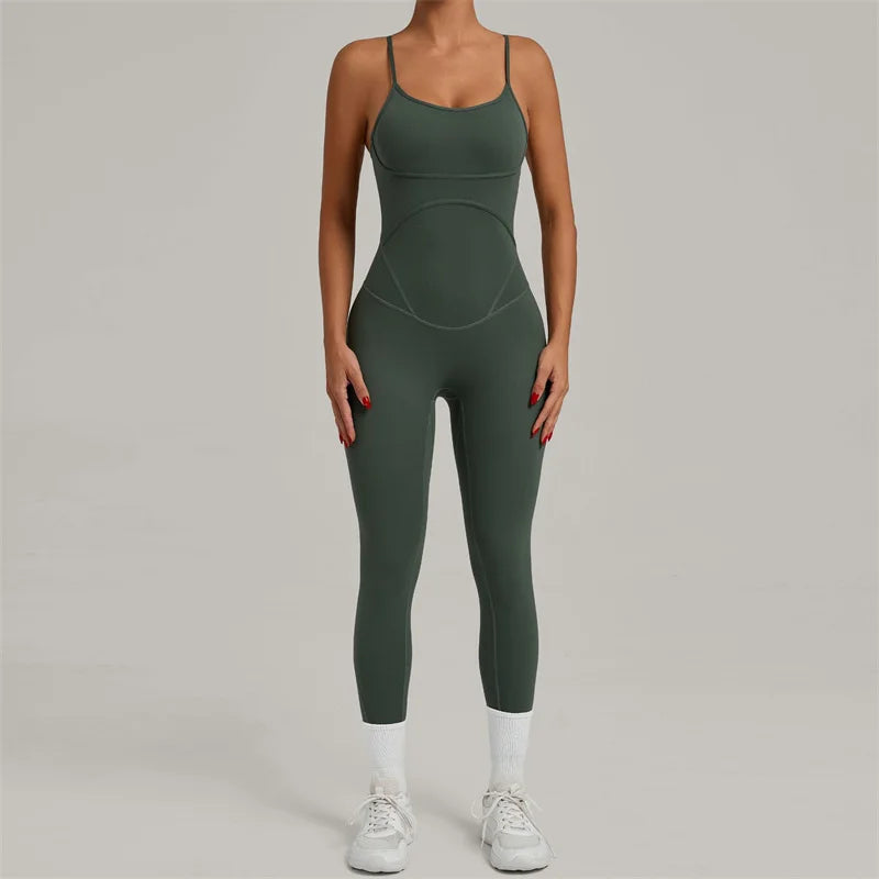 TRY TO BN Sports Jumpsuit Yoga Cross Adjustable Shoulder Straps Fitness Workout Bodysuit One Piece Sportswear Gym Women Clothing