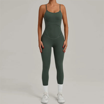 TRY TO BN Sports Jumpsuit Yoga Cross Adjustable Shoulder Straps Fitness Workout Bodysuit One Piece Sportswear Gym Women Clothing