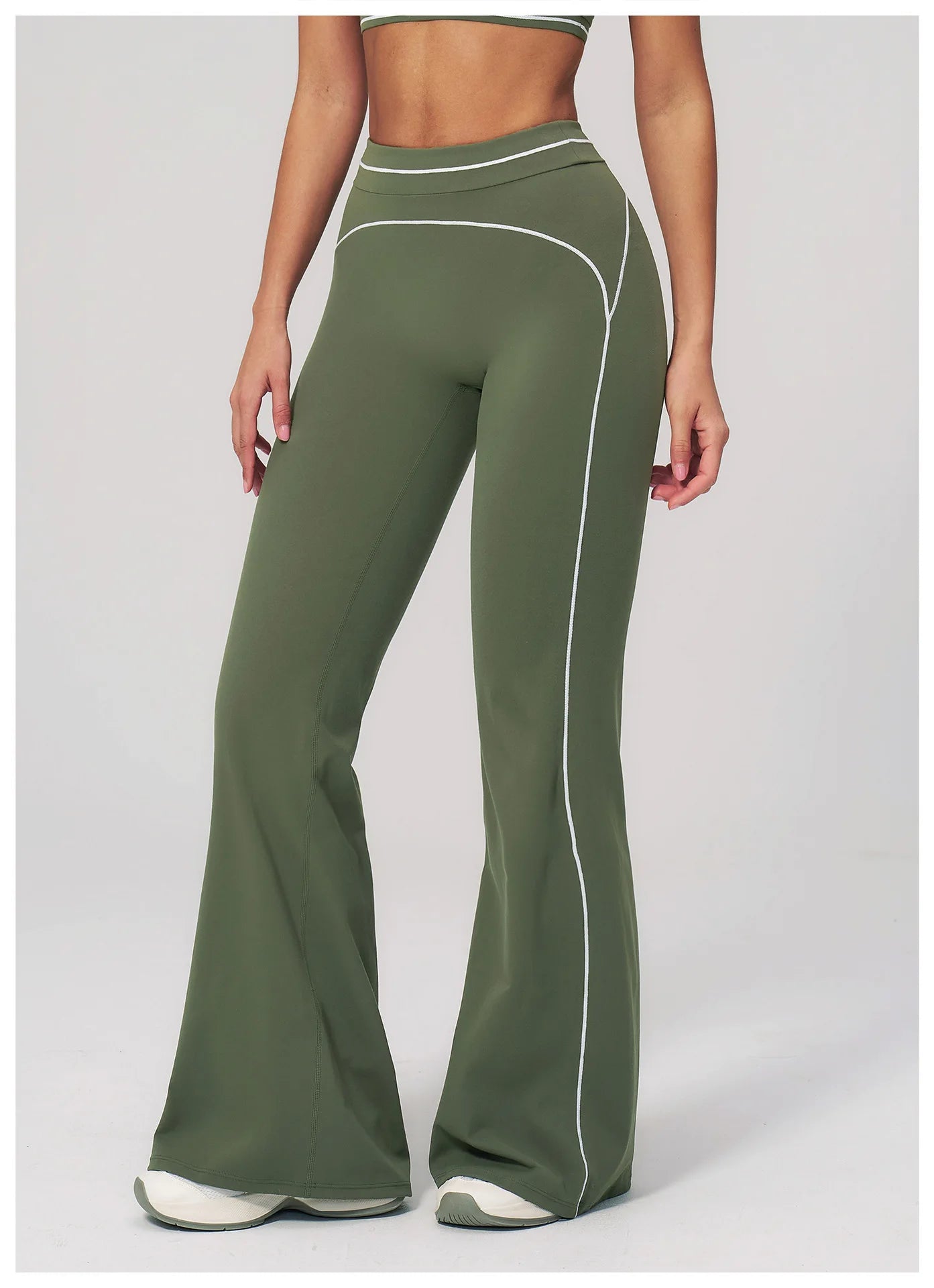 High Waist Yoga Wide Leg Pants Women Gym Fitness Bell-bottoms Pants Push Up Sports Trousers Female Casual Workout Flared Pants