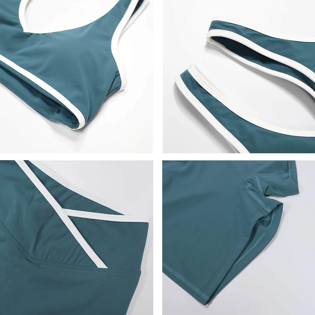New Summer Women's Fashion Yoga Sports Bra Set (2-Piece) with Fitness Yoga Outfit Color-Blocked Fitness Two-Piece Set Female