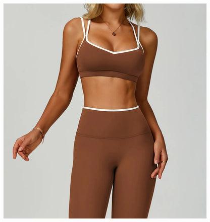 Sports Underwear Yoga Vest Women Yoga Bra Sexy Color Blocking Workout Bra Gym Crop Top For Women Breathable Running Fitness Top