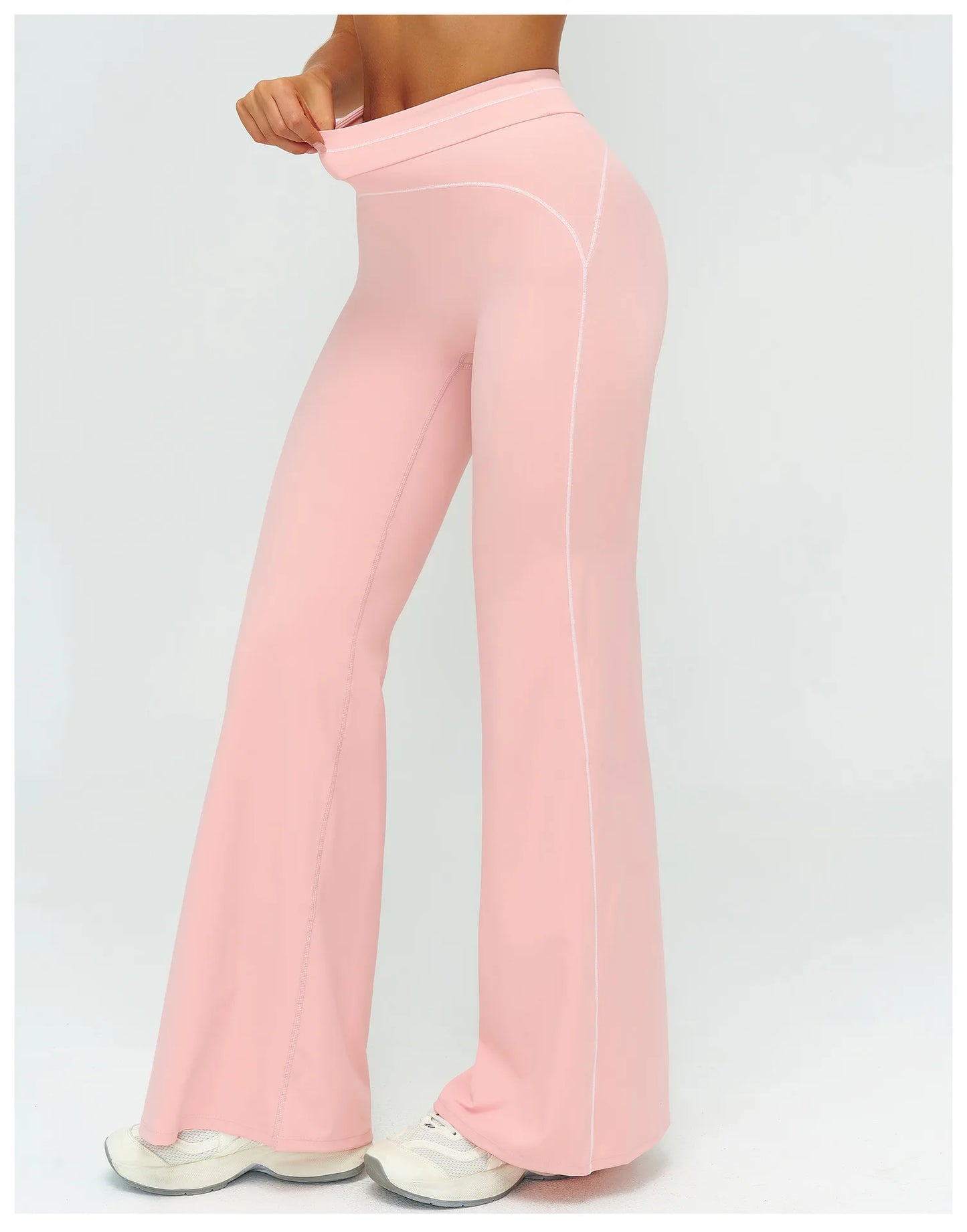 High Waist Yoga Wide Leg Pants Women Gym Fitness Bell-bottoms Pants Push Up Sports Trousers Female Casual Workout Flared Pants