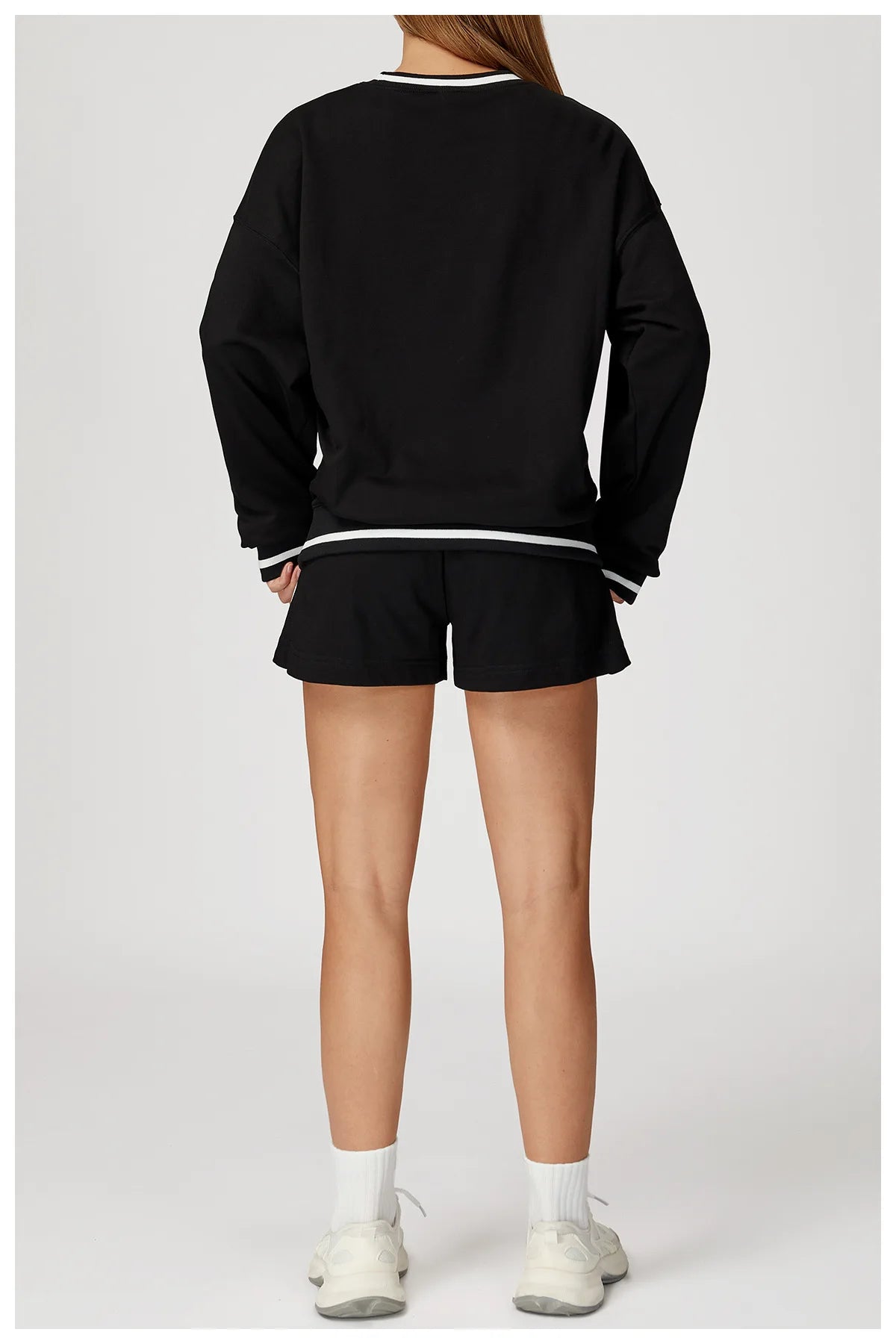 Custom LOGO women's new casual sweater wide-leg trousers comfortable outdoor fashion sports jogging shorts cycling two-piece set