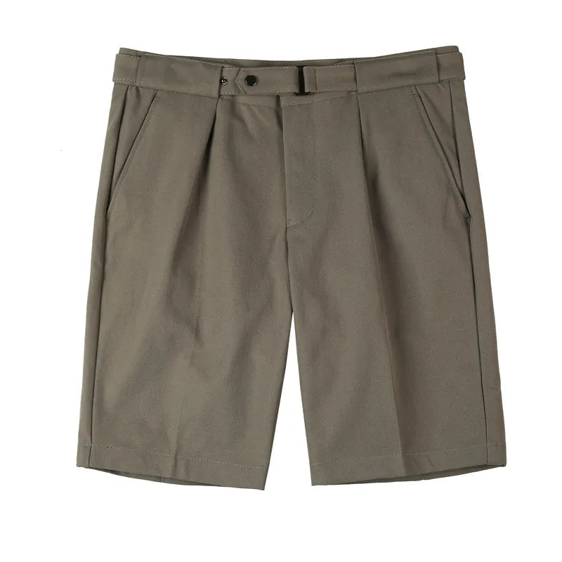 4 Color Summer British Style Suit Shorts 2023 Men Naples Business Casual Slim Fit Short Pant Fashion Slim Fit Solid Color Pants