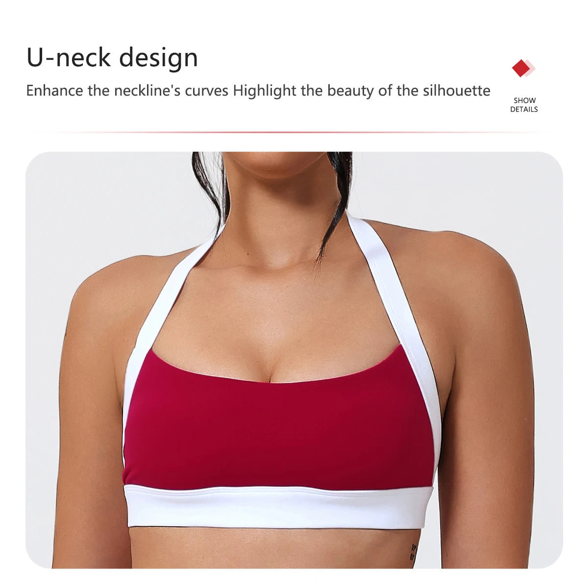 Ctenkevet Women's Color Clash Crop Top Quick-Dry Gym Bra Female Sleeveless Backless Sports Underwear for Outdoor Running CropTop