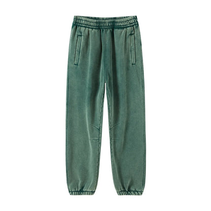 Custom LOGO2024 autumn winter new washed batik old sweater sweatpants 360G cotton polyester velvet thickened men's  women's suit