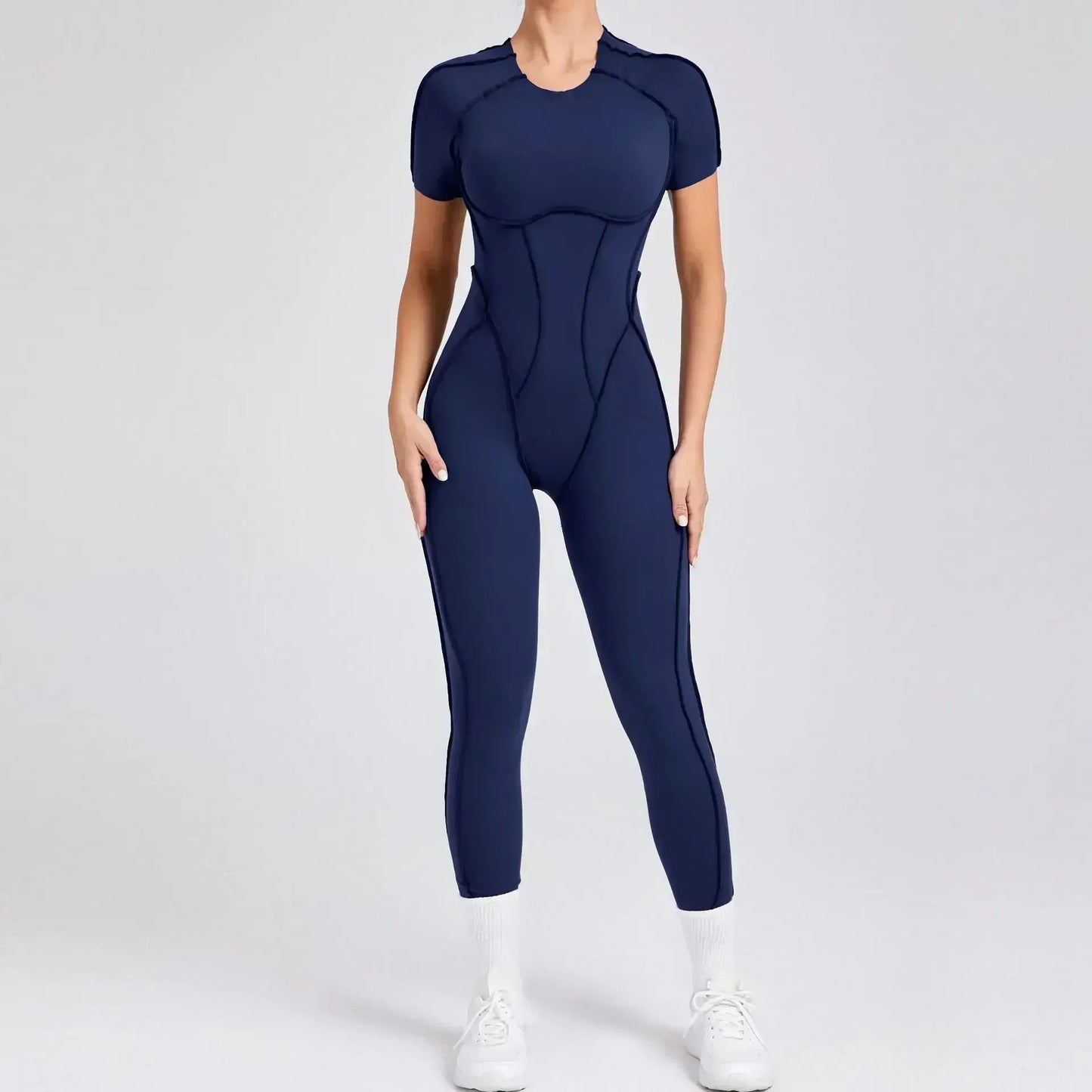 Seamless Yoga Jumpsuits Sports Fitness Splicing Hip-lifting One-Piece Hollow-out Beauty Back Gym Workout Bodysuits for Women